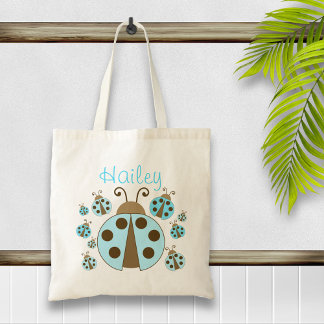 Blue Ladybug Tote Bag Tygkasse