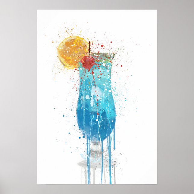 Blue Lagoon Cocktail Poster (Framsidan)