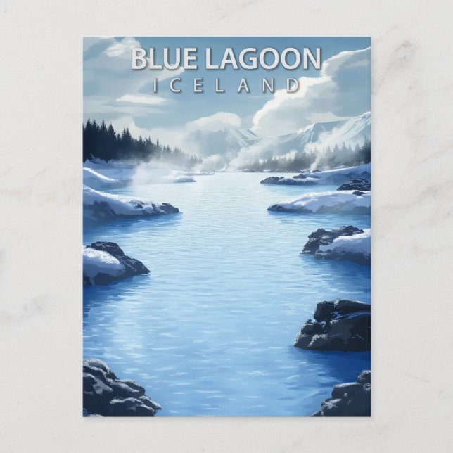 Blue Lagoon Island Vår Resa Vintage Vykort (Framsida)