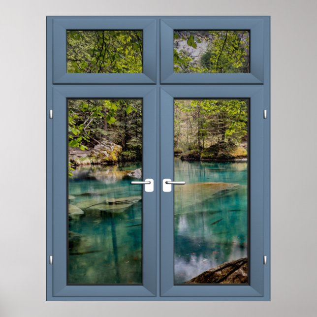 Blue Lagoon Window Scenery - Illusion Poster (Framsidan)