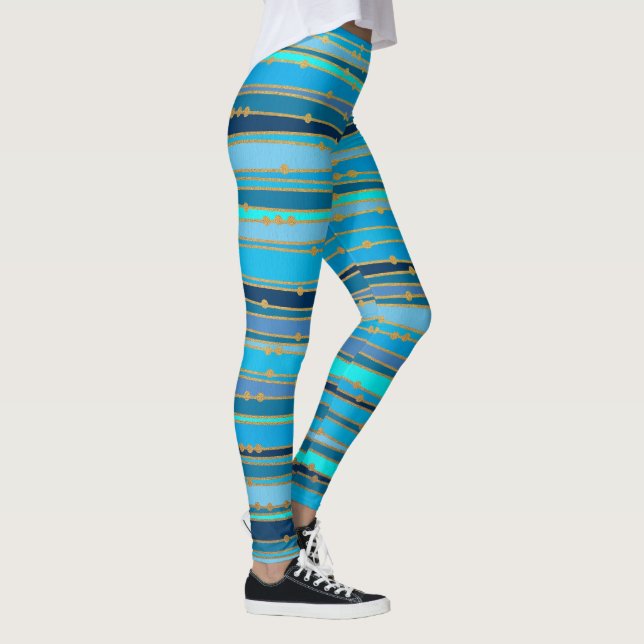 Blue Lagoon Zen | Anpassningsbarnas arbetsgruppsko Leggings (Höger)