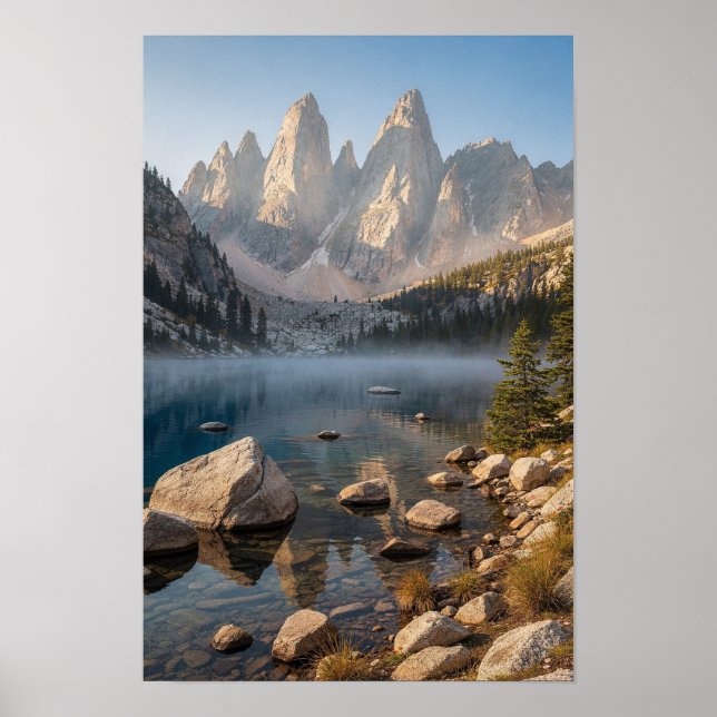 Blue Lake och Granite Spires Affisch (Framsidan)