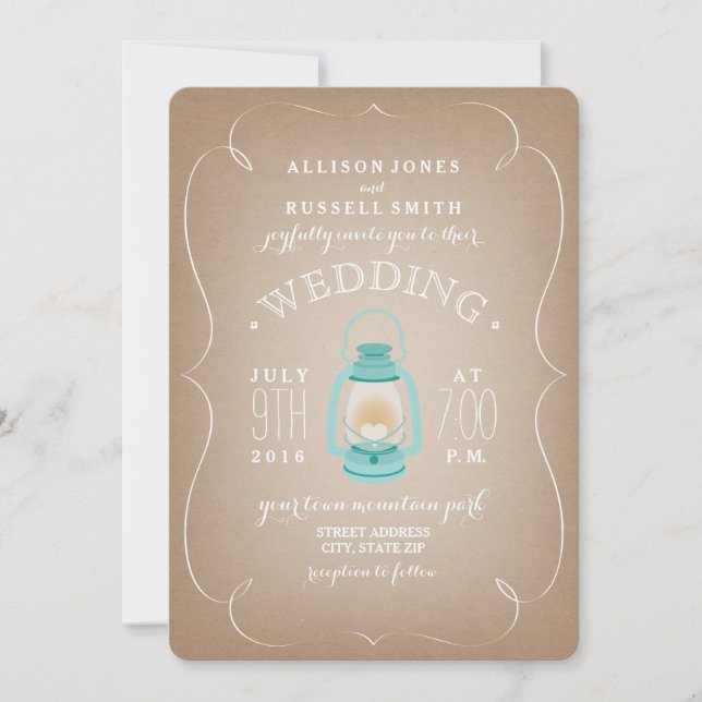 Blue Lantern Wedding Investigation - Swirl Inbjudningar (Framsida)