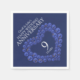 Blue Lapis Lazuli bestrålad hjärtårsdag Pappersservett