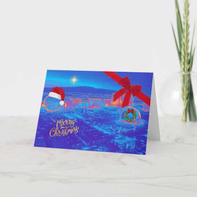 Blue Las Vegas-julkort Tack Kort (Framsida)