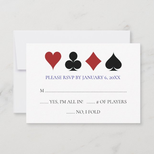 Blue Las Vegas Poker Card Kostym Bröllop OSA Kort (Framsida)