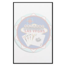 Blue Las Vegas Välkomstskyltsskylt Poker Chip