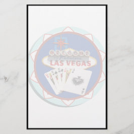 Blue Las Vegas Välkomstskyltsskylt Poker Chip
