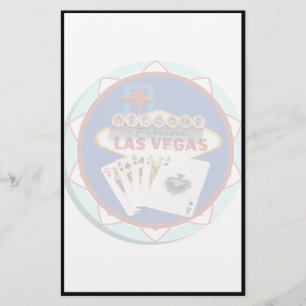 Blue Las Vegas Välkomstskyltsskylt Poker Chip