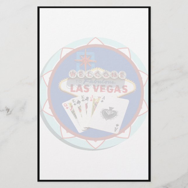 Blue Las Vegas Välkomstskyltsskylt Poker Chip (Framsida)