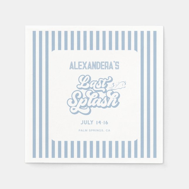 Blue Last Stänk Bachelorette Pappersservett (Framsidan)