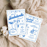 Blue Last Toast Beach Bachelorette Helg Inbjudningar<br><div class="desc">Blått inbjudan till senaste popup-sökaren Bachelorette Helg</div>