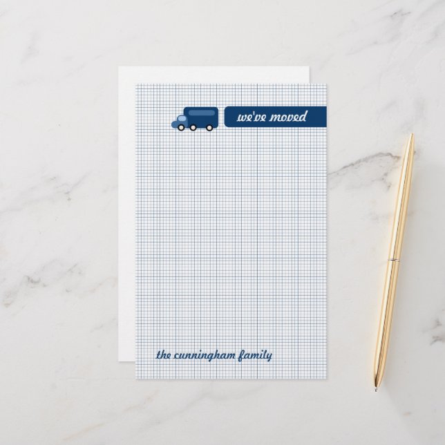 Blue Lastbil Brevpapper (Fram/Back In Situ)