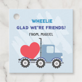 Blue Lastbil Hearts Valentiness Gift Märkres Gåvor Etiketter