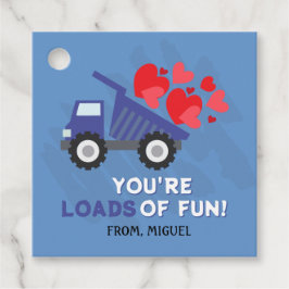 Blue Lastbil Hearts Valentiness Gift Märkres Gåvor Etiketter