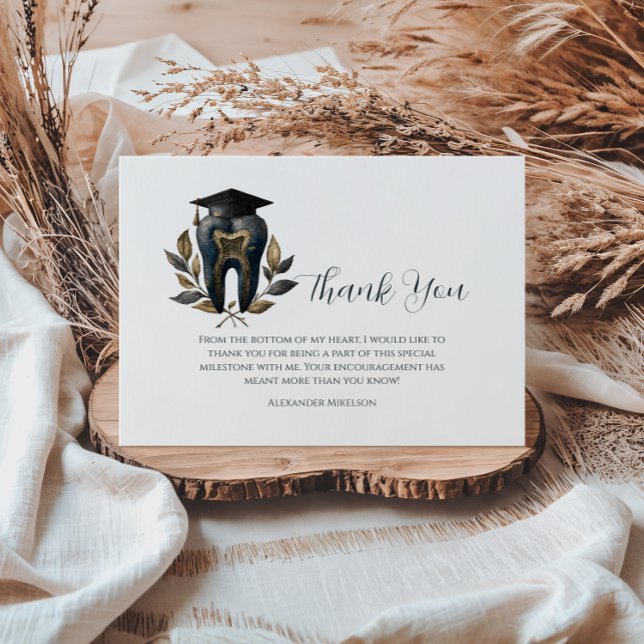 Blue Laurel Dental Graduation Tack Kort (Skapare uppladdad)