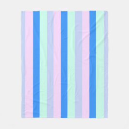 Blue, Lavender, Rosa & Pastel Mint Grönt Rand Fleecefilt