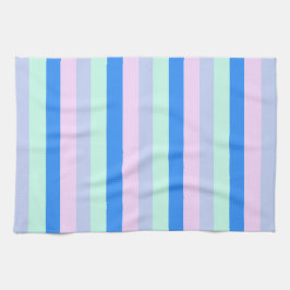 Blue, Lavender, Rosa & Pastel Mint Grönt Rand Kökshandduk