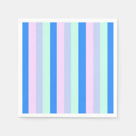 Blue, Lavender, Rosa & Pastel Mint Grönt Rand Pappersservett