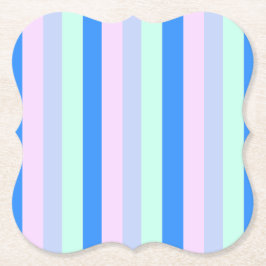 Blue, Lavender, Rosa & Pastel Mint Grönt Rand Underlägg Papper