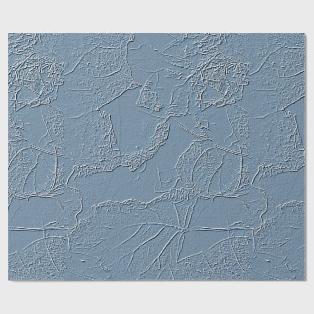 Blue leaf design with edges, lines, abstract plant presentpapper (Platt)