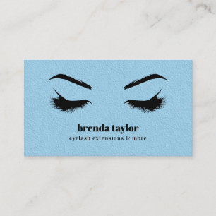 BLUE LEATHER chic Eyelash Browbar professionell Visitkort