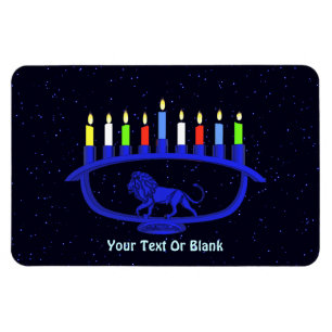Blue Lejon Menorah Magnet