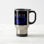 Blue Lejon Menorah Resemugg<br><div class="desc">Den har en lejon Chanukkah-menorah med alla åtta ljus och schampasbränningen. Chanukkah är Ljus festival mitt i vintern.</div>