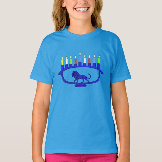 Blue Lejon Menorah T-shirt (Framsida)