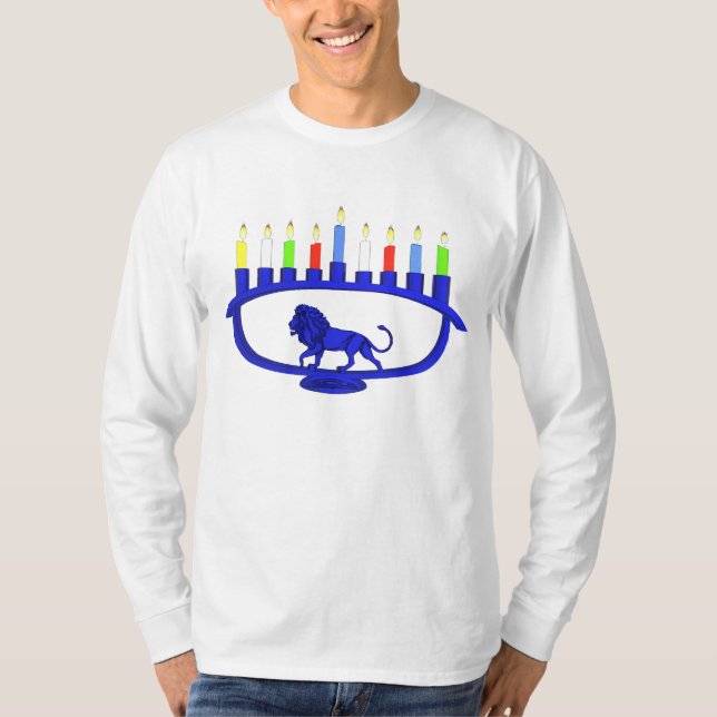 Blue Lejon Menorah T Shirt (Framsida)