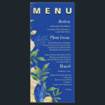 Blue Lemon Blommigt Mediterranean Bröllopsfest Meny<br><div class="desc">Blue Lemon Blommigt Mediterranean Bröllopsfest Menu. Ta med dig ny elegans till din mottagning bord med det Medelhavsinspirerade bröllop-menykortet som innehåller vattenfärgsblåa blommigtar, pulserande gult citroner och lush grey. Perfekt för sommar-, trädgårds- eller destinationsbröllop. Den här charmeringskonstruktionen gör att du får en kopp färg och en sofistikering på matbordet. Det...</div>
