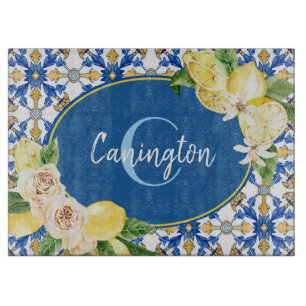 Blue Lemon Mediterranean Monogram Namn 