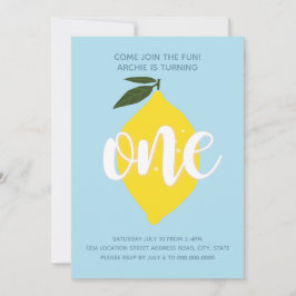 Blue Lemonade First Birthday-inbjudan Inbjudningar