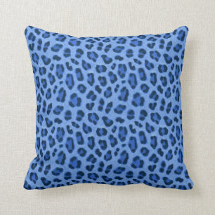 Blue Leopard Animal Print Skin Mönster Kudde