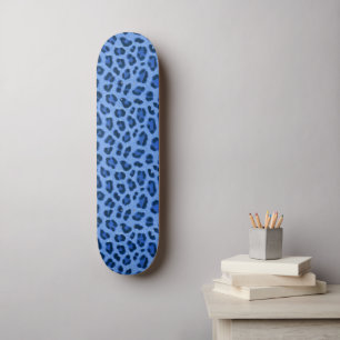 Blue Leopard Animal Print Skin Mönster Mini Skateboard Bräda 18,5 Cm