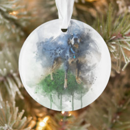 Blue Leopard Catahoula i Watercolor