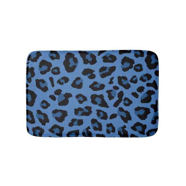 Blue Leopard Print Badrumsmatta (Framsidan)