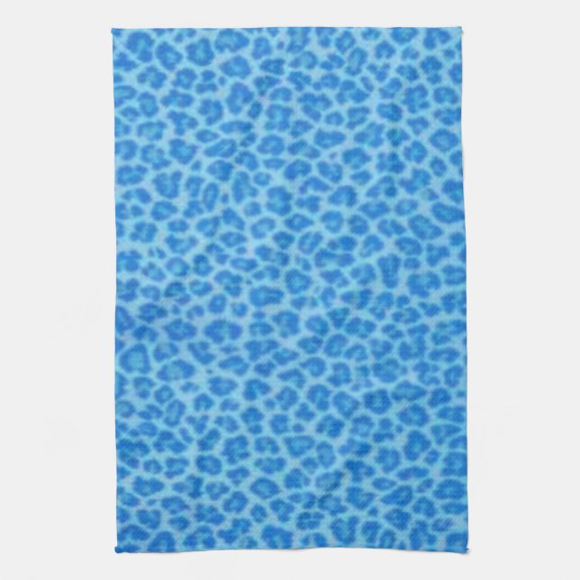 Blue Leopard Print Kitchen Towel Kökshandduk (Vertikal)