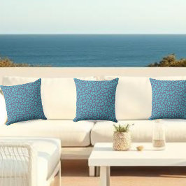 Blue Leopard Print Kudde
