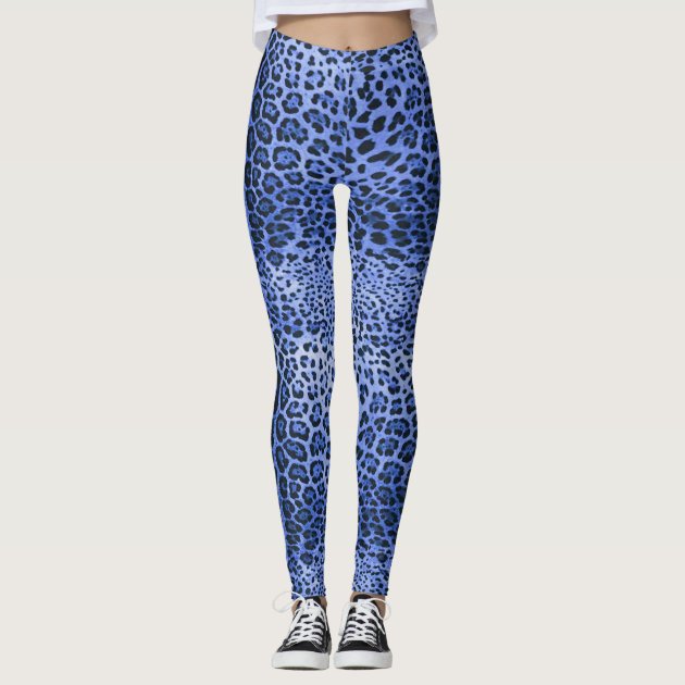 blue leopard print leggings