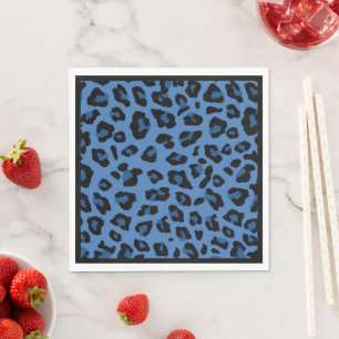 Blue Leopard Print Luncheon Pappersservett