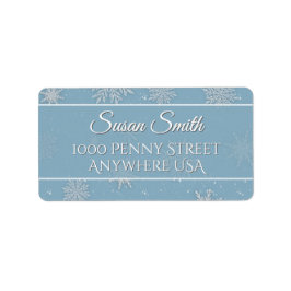 Blue Let it Snow Adressetikett