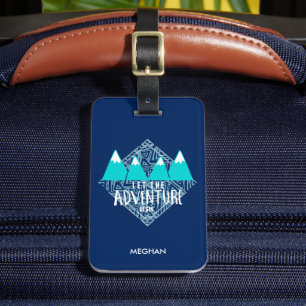 Blue Let the Äventyr Begin Luggage Bagagebricka