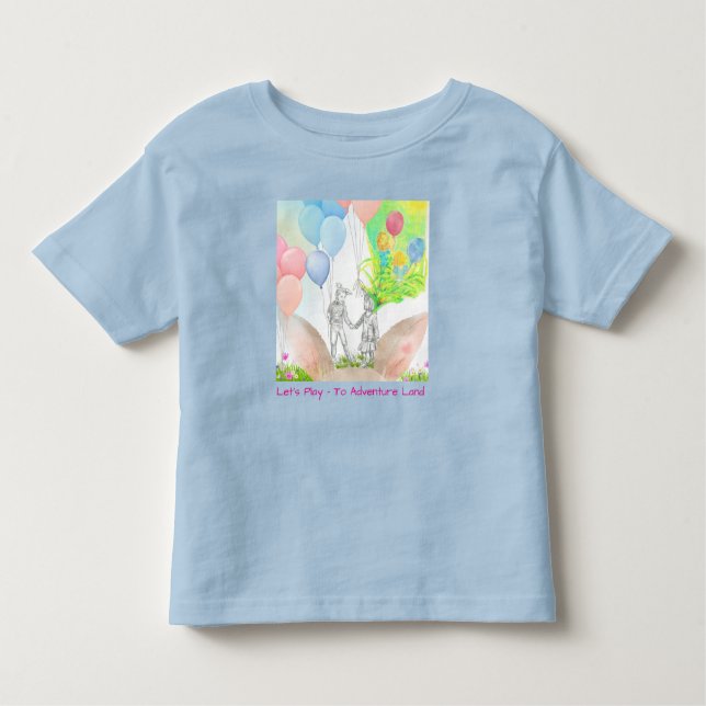 Blue Let's Play - To Adventure Land Tshirt T Shirt (Framsida)