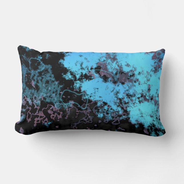 Blue Lila Black abstrakt Lumbarkudde (Framsida)