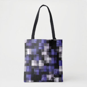 Blue Lila Black White Trendig Tygkasse
