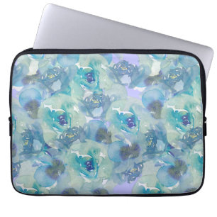Blue Lila Blommigt Laptop sleeve