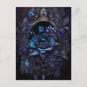 Blue & Lila blommor och Jewels gotiic Victorian Vykort