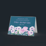 Blue Lila blommor Sister Birthday Kort<br><div class="desc">Grattis på födelsedagen-kort för syster i marinblått med vackra vattenfärgblommor i lila och tankfull vers.</div>