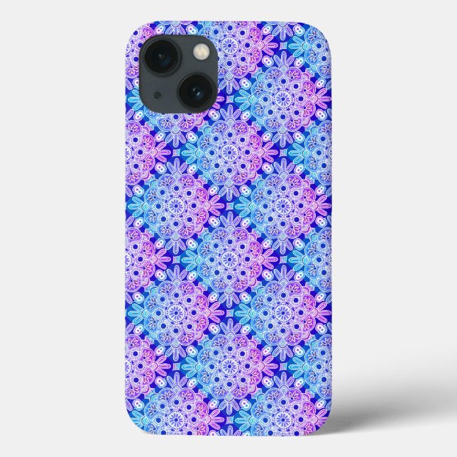 Blue lila boho iphone case (Baksida)